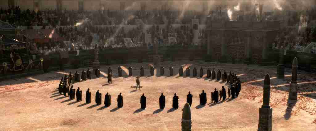 Wide shot of the Roman Colosseum finale for the Gladiator beat sheet – A structural audit of the Finale and Rome’s Republic restoration.