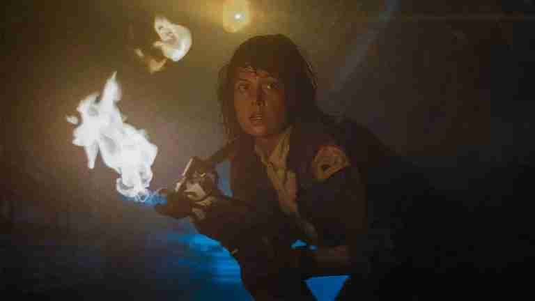 Ripley using the flamethrower during the Break Into Three action, symbolizing her leadership and commitment to survival.