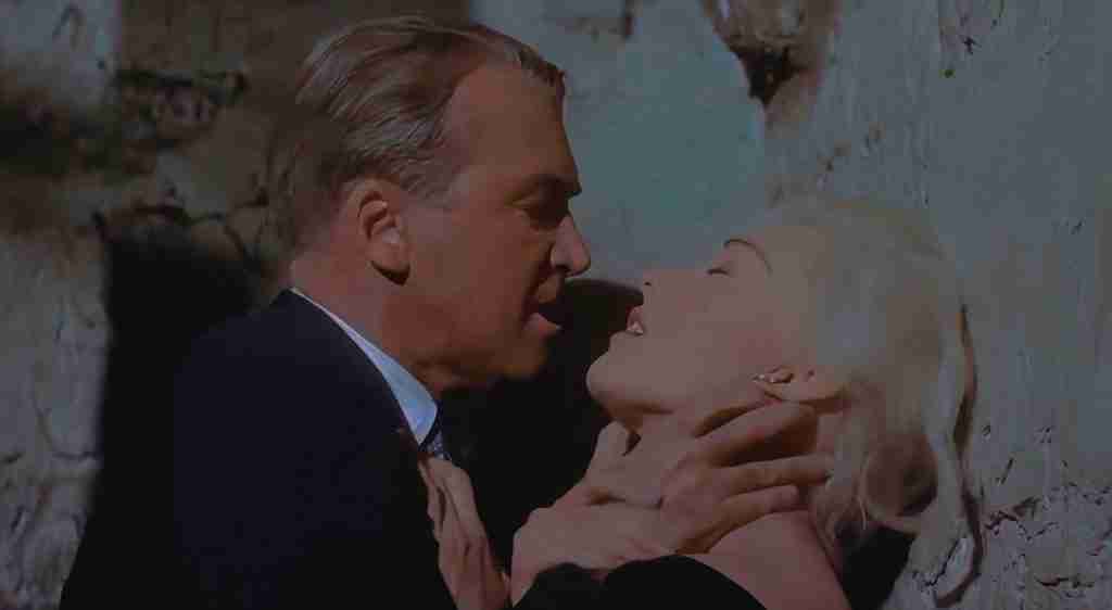 Vertigo Beat Sheet: Scottie confronting Judy in the bell tower, capturing the Climax and the emotional payoff of the final revelation.