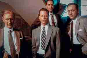 LA Confidential Beat Sheet, featuring the four main detectives, Exley, White, Vincennes, and Dudley Smith.