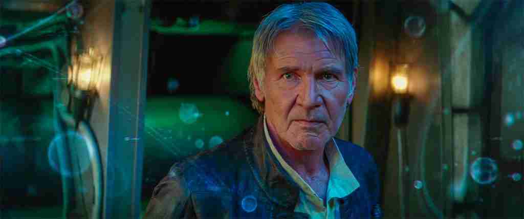Harrison Ford as Han Solo aboard the Millennium Falcon with rathtar cargo – The Force Awakens analysis of generational legacy and awakening themes