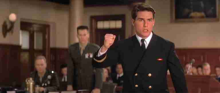 A Few Good Men analysis: Lt. Daniel Kaffee confronts Colonel Jessup in the climactic courtroom scene.