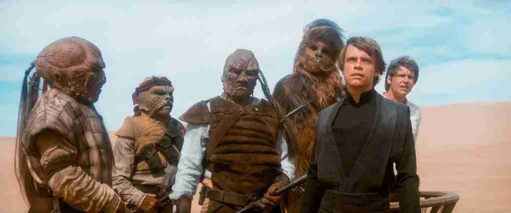 Luke Skywalker final warning to Jabba over Sarlacc pit with Han and Chewie in Return of the Jedi